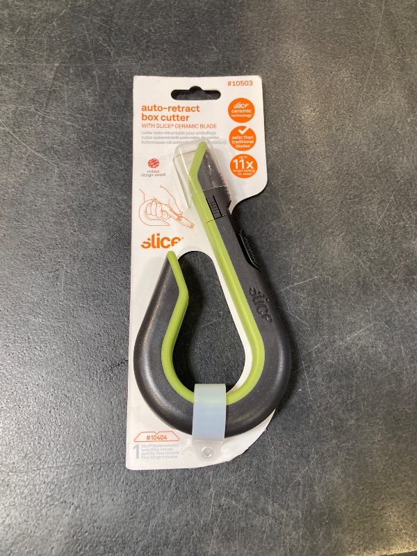Photo 1 of Slice Auto-Retractable Box Cutter, Heavy Duty Utility Knife, Safe Ceramic Blade Lasting 11x Longer than Metal, 1 Pack