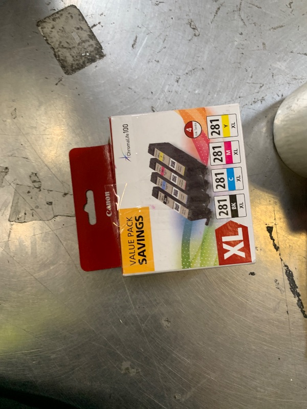Photo 1 of Canon CLI-281 XL Genuine BKCMY Four Color Value Pack, Compatible with TR8520, TS9120,TS8120, TS6120, TS9521C/a, TS9520/a, TS8220, TS6220, TS8320, TS6320, TS702/a, and TR8620/a Series Printers