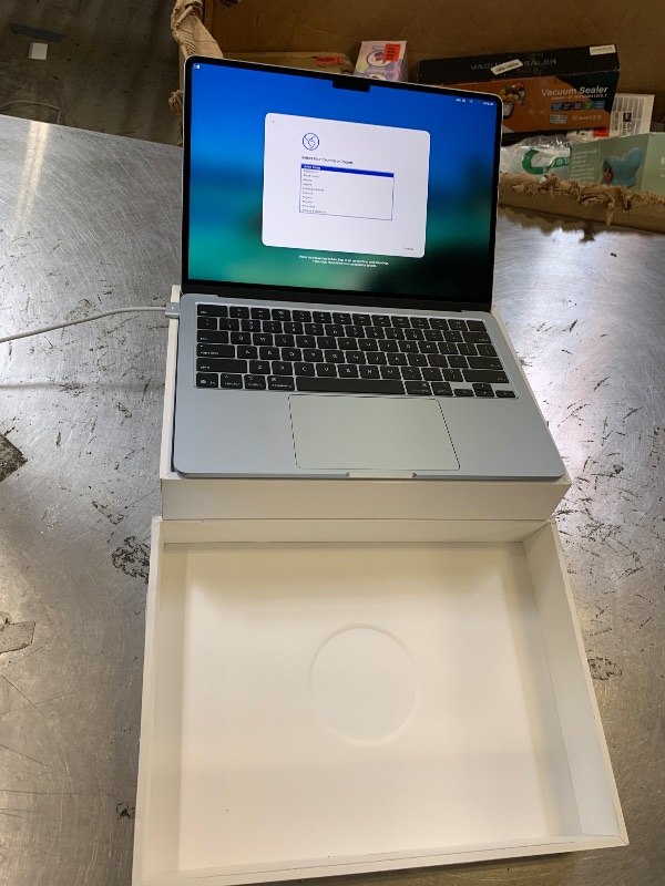 Photo 1 of Apple 2025 MacBook Air 13-inch Laptop with M4 chip: Built for Apple Intelligence, 13.6-inch Liquid Retina Display, 16GB Unified Memory, 256GB SSD Storage, 12MP Center Stage Camera, Touch ID; Sky Blue