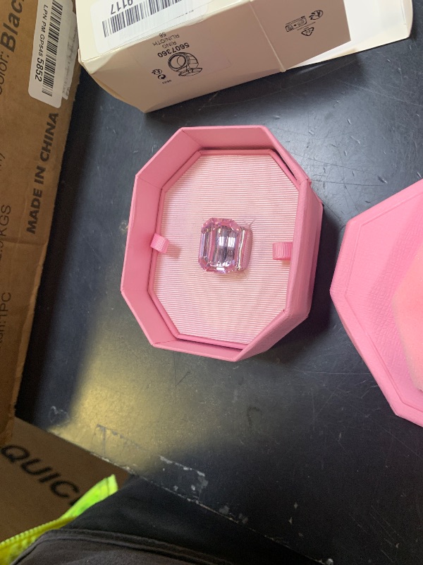 Photo 1 of Swarovski Lucent Cocktail Ring, Pink, Size 9