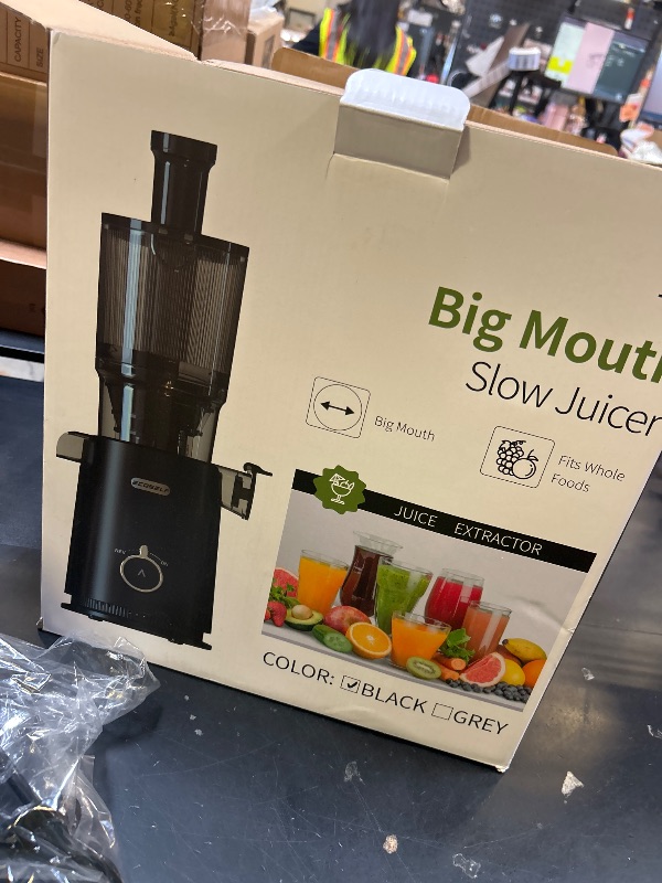 Photo 1 of ECOSELF Cold Press Juicer - Wide Mouth Hopper for Fruits & Vegetables & Leafy Greens - Juicer Machines with Self Feeding - Hands-Free Design - Juice Extractor Machine Easy to Clean With Brush