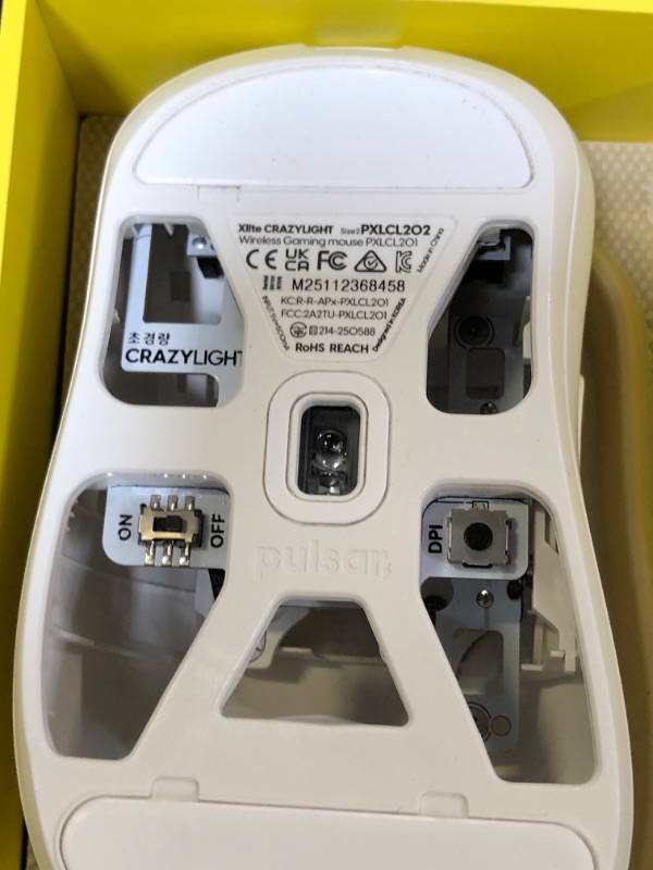 Photo 1 of Pulsar Gaming Gears Xlite Crazylight Wireless Gaming Mouse, Ultra Lightweight 1.55 oz (44g), Optical Switch, 32000 DPI, 750 IPS, XS-1 Sensor, 8k Compatible (Medium, Uyuni White)