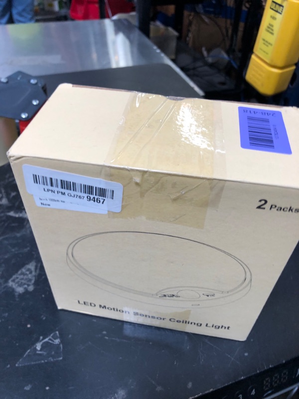 Photo 1 of 2-Pack 12000mAh RGB Rechargeable Motion Sensor Ceiling Light with Remote, Battery Operated Closet Light No Wiring, Magnetic Wireless LED Ceiling Lights,3 Color Indoor Overhead Lamp for Shower Hallway