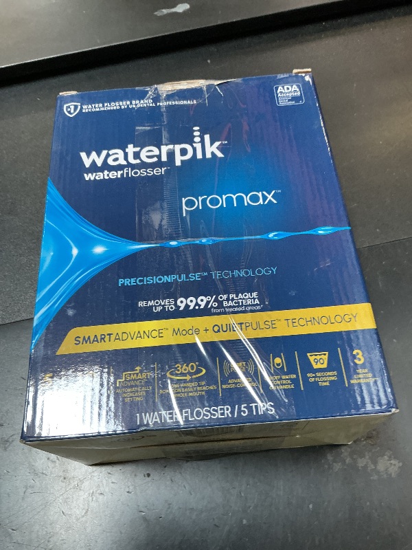 Photo 1 of Waterpik Promax Water Flosser with SmartAdvance Mode for Daily Gum Health and Cleaning Teeth, Braces, Implants, ADA Accepted, Small Quiet Design, Electric Flosser with 10 Settings, 5 Tips, WF-23