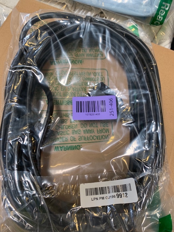 Photo 1 of Skrizcable 16/3 25 FT Outdoor Extension Cord Waterproof, Weatherproof & Flame Retardant Black 3 Prong Power Cord Outside for Lawn & Garden, 13 Amps 1625 Watts 125 VAC 16AWG SJTW, ETL Listed