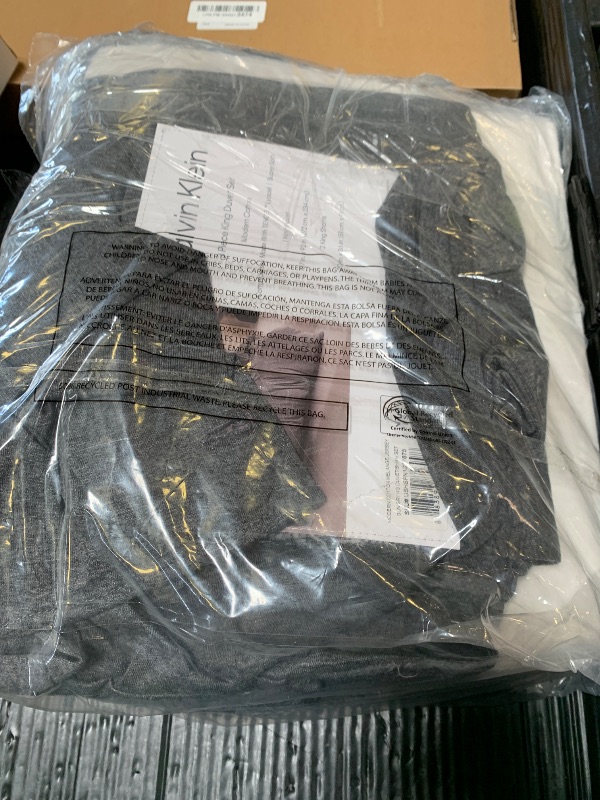 Photo 1 of Calvin Klein - King Duvet Cover Set, Luxuriously Soft Home Decor, Modern Cotton Melange Jersey Bedding (Gunmetal Grey Heather, King)