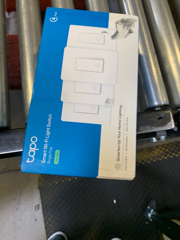 Photo 1 of TP-Link Tapo Smart Light Switch, Single Pole, Neutral Wire Required, 2.4GHz Wi-Fi Light Switch Compatible with Alexa and Google Home, UL Certified, No Hub Required, White, Tapo S500(4-Pack)