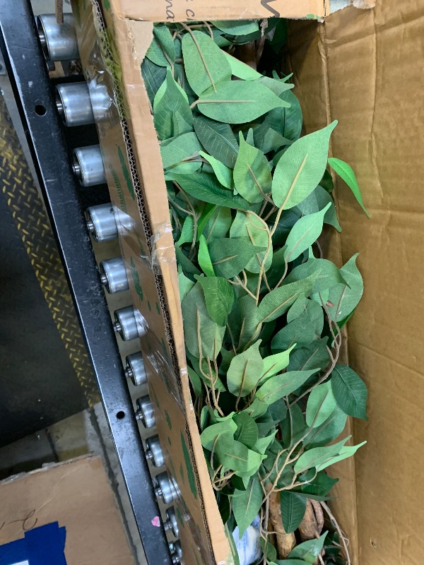 Photo 1 of Keeplush 7ft Large Ficus Artificial Trees with Natural Curved Trunks, 84" Tall Lush Faux Tree for Home Decor Indoor, Green Lifelike Fake Ficus Tree Artificial Plants in Pot