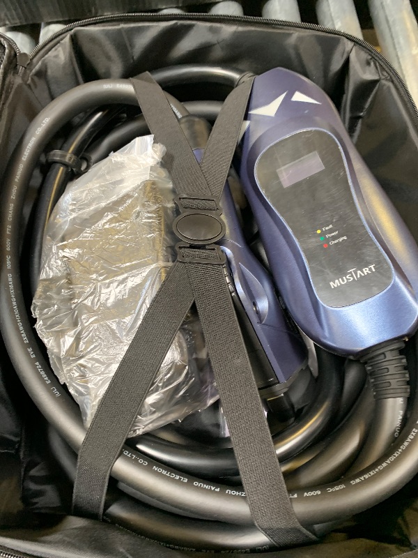 Photo 1 of MUSTART Level 2 EV Charger, 40 Amp Electric Car Charger, 240V Portable EV Charger with 25 ft Cable, NEMA 14-50 Plug, Fast Charging Level 2 Charger for All SAE J1772 EVs