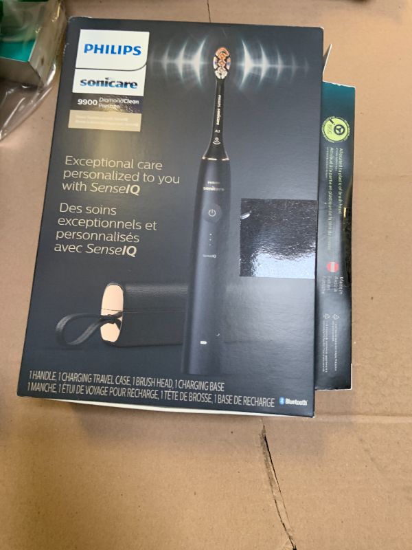 Photo 1 of Philips Sonicare DiamondClean 9900 Prestige Electric Toothbrush - with SenseIQ Technology and Advanced AI App, 5 Brushing Modes, 3 Intensity Levels, Charging Travel Case,Midnight Blue, Model HX9990/12