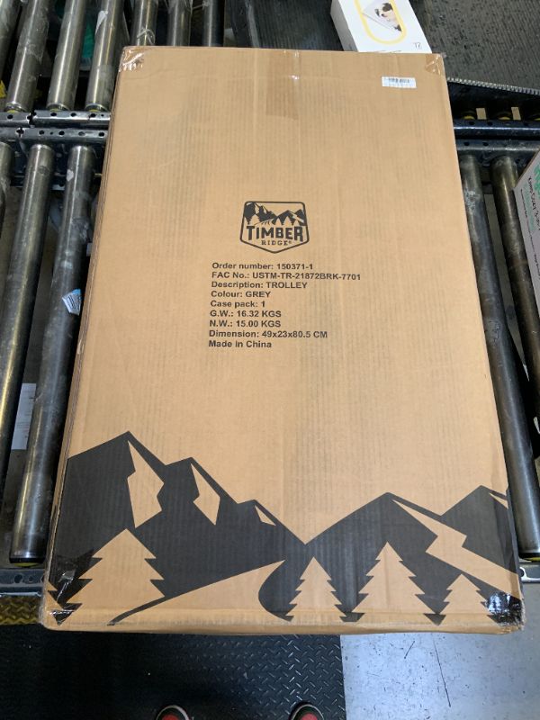 Photo 1 of TIMBER RIDGE Push & Pull Double Decker Wagon, 400L Large Capacity Heavy Duty & 450lb Load, Collapsible Cart with All-Terrain Wheels & Brakes, 54” Extended Foldable for Sports, Beach, Camping, Grey