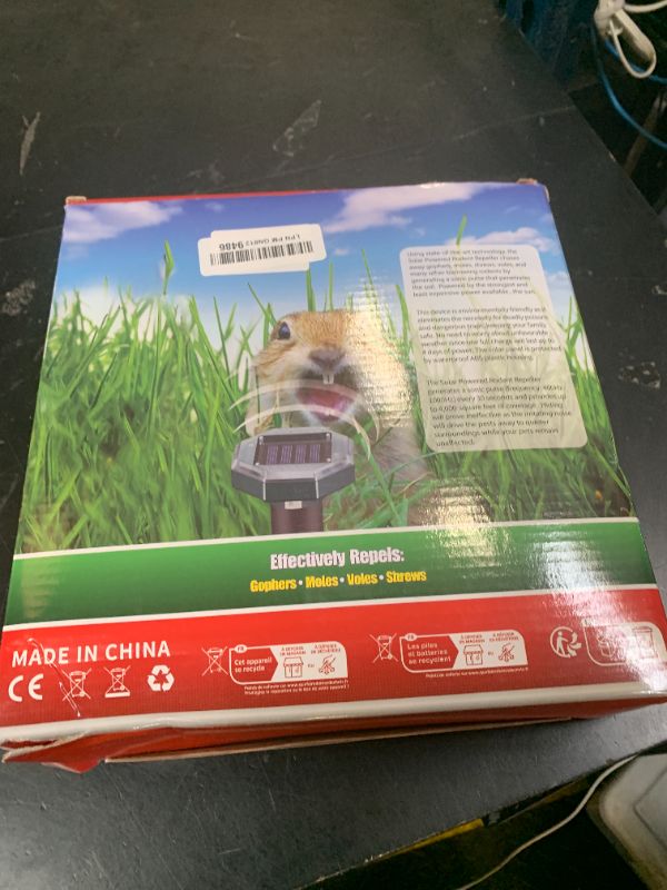 Photo 1 of **PARTIAL PACK ONLY** Solar Powered Ultrasonic Mole Repellent Stake, Waterproof Outdoor Gopher Deterrent for Yard Garden, Effective Control for Moles, Voles and Gophers