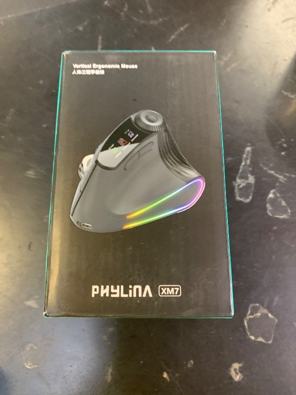Photo 1 of NYIEFADA Ergonomic Vertical Mouse Wireless, Rechargeable Bluetooth Ultra-Fast Scrolling 4800 DPI Ergo Mouse, 2.4G Quiet Clicks 6 Buttons RGB Optical Mice, 3 Multi-Device Connectivity for Mac, Laptop