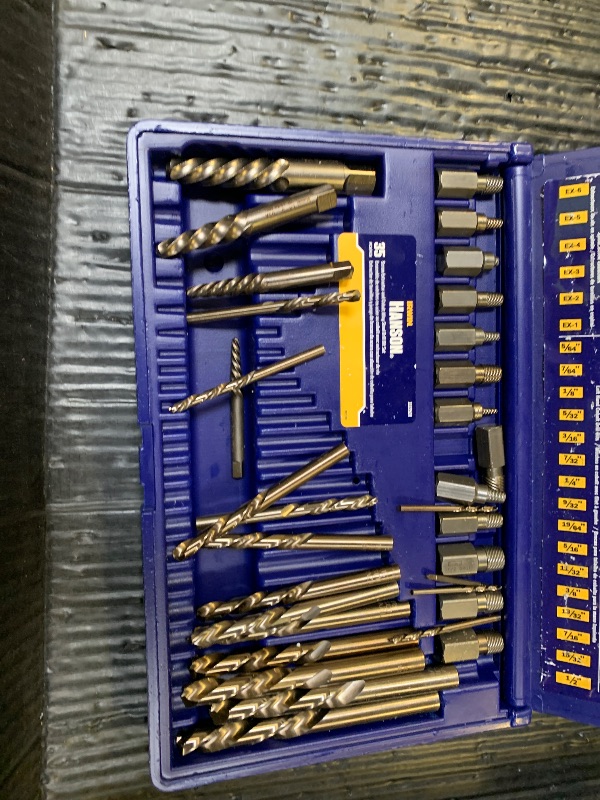 Photo 1 of IRWIN Tools Hanson Screw Extractor and Drill Bit Set, 35 Piece, 11135ZR