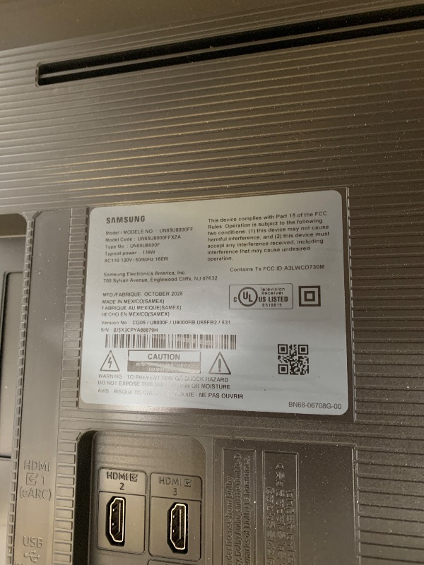 Photo 1 of Samsung 65-Inch Class Crystal UHD U8000F 4K Smart TV (2025 Model) Endless Free Content, Processor, MetalStream Design, Knox Security, Alexa Built-in