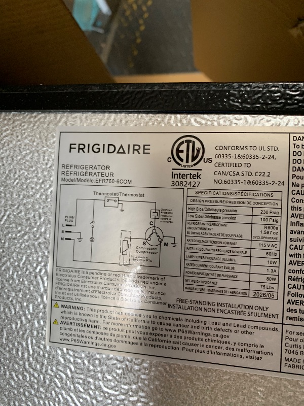 Photo 1 of Frigidaire Platinum Fridge Freezer Combo, 7.5 cu. ft. Capacity Apartment Size Fridge with Freezer, Built-in Water Dispenser, Quicksilver