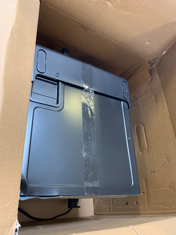 Photo 1 of GE Profile™ Smart Indoor Pellet Smoker, with Active Smoke Filtration, 5 Smoke Control Settings, WiFi Connected, Electric, Countertop BBQ Appliance, Black (dented in the corner)