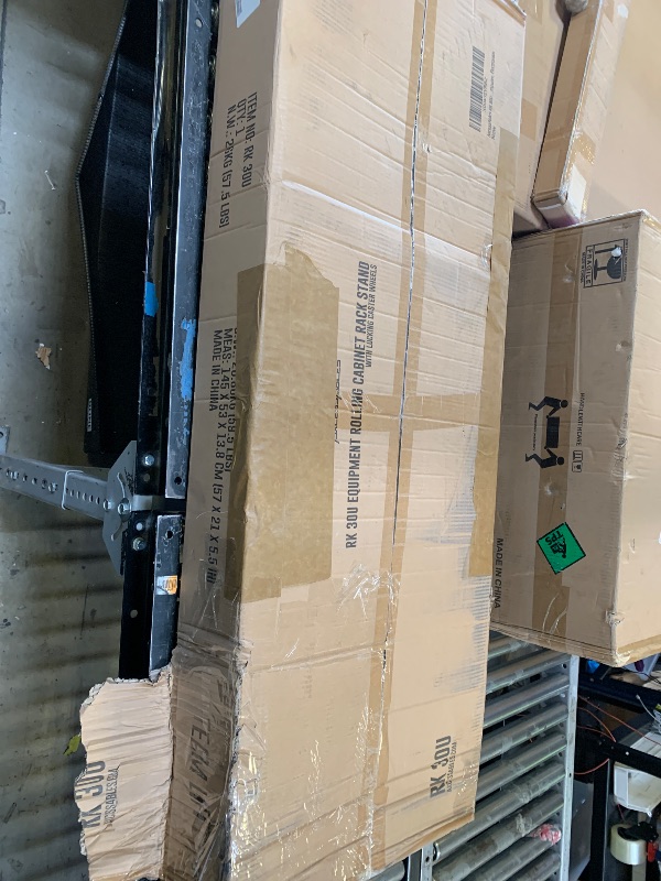 Photo 1 of AxcessAbles 30U 19-Inch Rolling Network Server Rack 550LB Capacity. 18-Inch Depth Heavy Duty Open Frame AV Rack with Removable Side Panels. Includes 5mm and 6mm Screws
