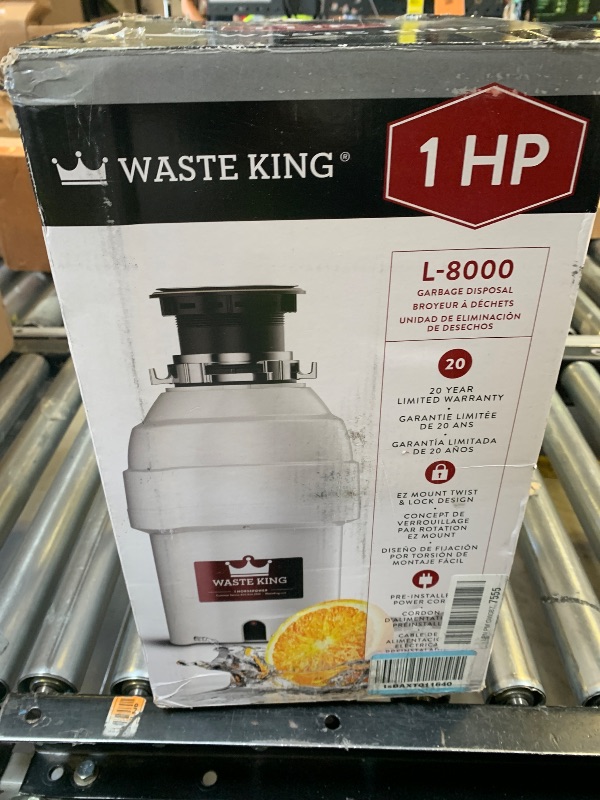 Photo 1 of Waste King Garbage Disposal for Kitchen Sink with Power Cord, Food Waste Disposer, L-8000