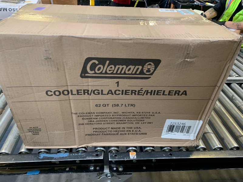 Photo 1 of Coleman Classic Series Insulated Portable Cooler, Leak-Resistant Outdoor Hard Cooler Keeps Ice up to 5 Days, 62 Quart, Desert Sand