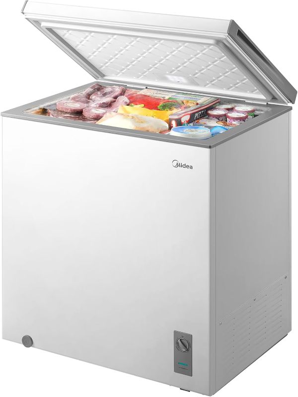 Photo 1 of Midea 7 cu. ft. Convertible Chest Freezer and Refrigerator with Removable Storage Basket, White (factory sealed)