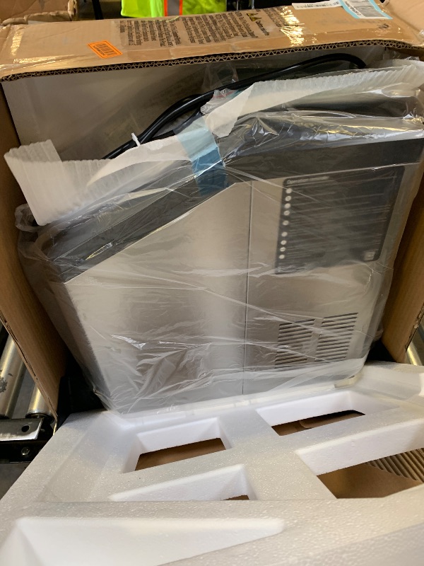 Photo 1 of Aeitto Nugget Ice Maker Countertop, 55lbs/24H Ice Machine with 3.6L Water Tank&3.2Lbs Ice Basket, Self-Cleaning Pebble Ice Maker with Stainless Steel Housing for Home Office and Party, Silver