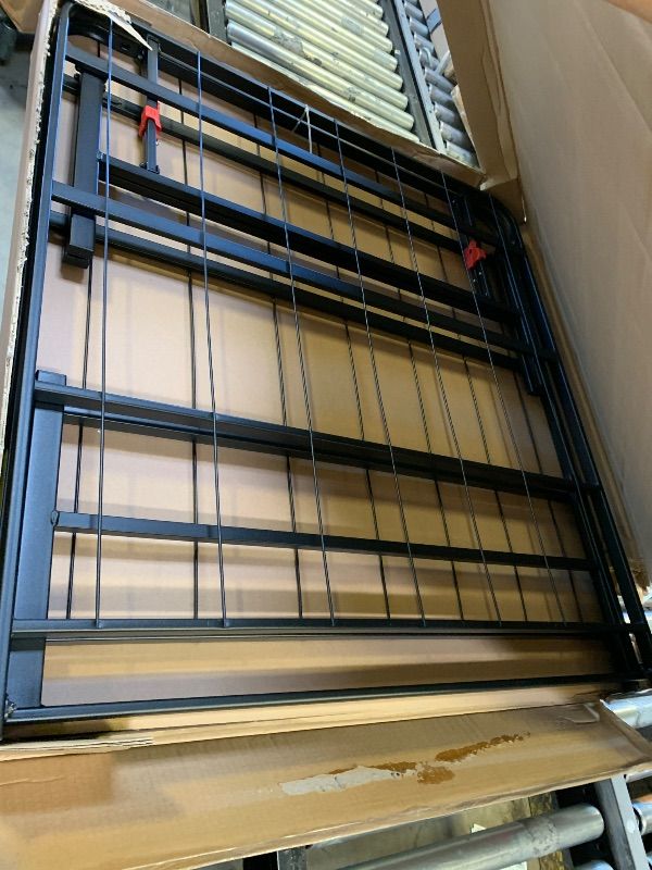 Photo 1 of Amazon Basics Bed Frame with Storage, Foldable Metal Platform, Sturdy Steel, No Box Spring Needed, 14 inches High, Tool-Free Easy Assembly, Noise-Free, King Size, Black