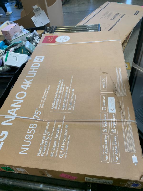 Photo 1 of LG 75-Inch Class Nano AI 4K NU85 Series Smart TV w/AI Sound Pro, HDR10, AI 4K Super Upscaling, Filmmaker Mode, Wow Orchestra, Compatible with Alexa (75NU850BPUA, 2026)