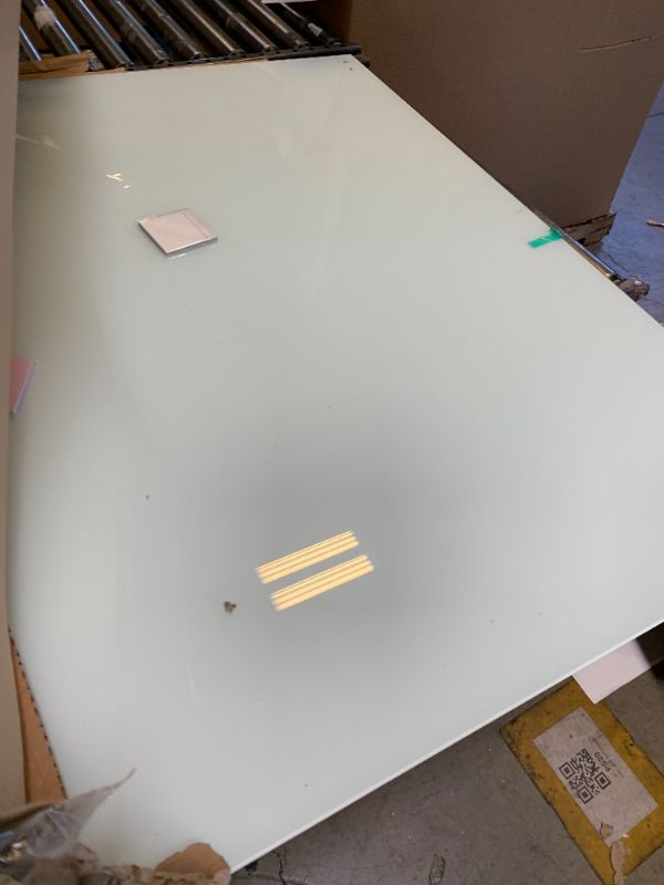 Photo 1 of Lumspax 0.4mm Reinforced Metal Backing Glass White Board for Wall, 96" x 48" Extra Large Magnetic Tempered Glass Dry Erase Board with Frameless Design, 8' x 4' Glass Board for Home, Office, School