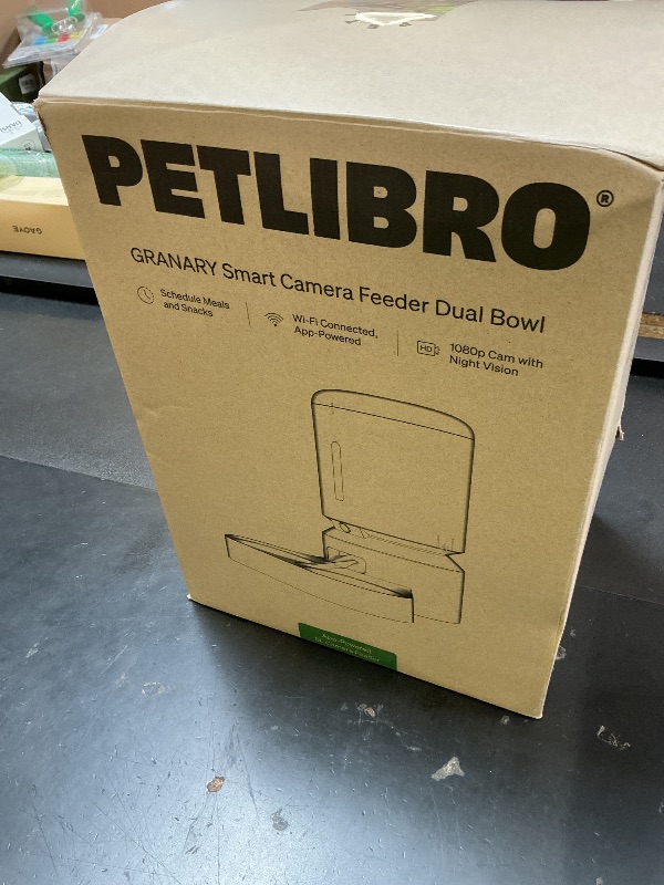 Photo 1 of PETLIBRO Automatic Cat Feeder with Camera for Two Cats, 1080P HD Video with Night Vision, 5G WiFi Pet Feeder with 2-Way Audio for Cat & Dog, Low Food & Motion & Sound Alerts, Dual Tray, Black 5L