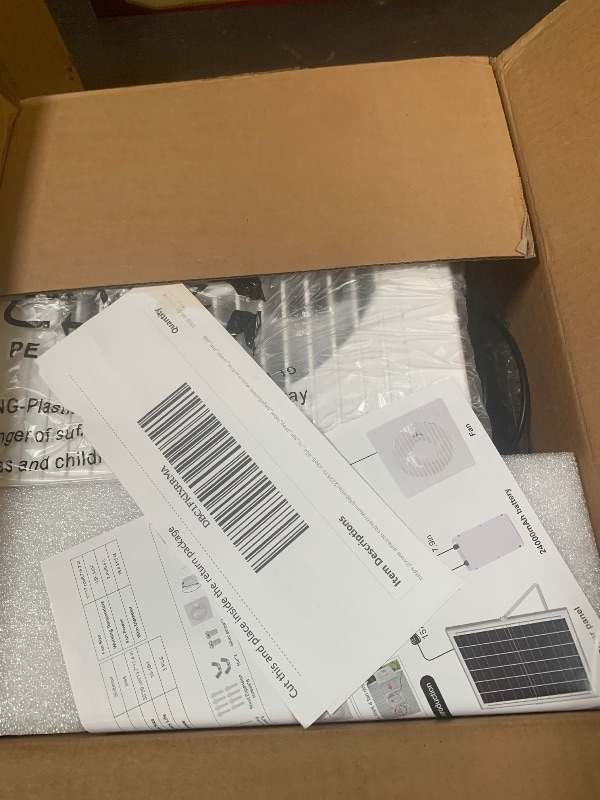 View 3 of ANTEQI Solar Exhaust Fan with 24000mAh Battery, 25W 9.8" Solar Powered Fan for Day/Night Use, 3200 RPM High-Speed Low Noise Waterproof Ventilation Fan for Chicken Coops, Greenhouses, Garages & Sheds