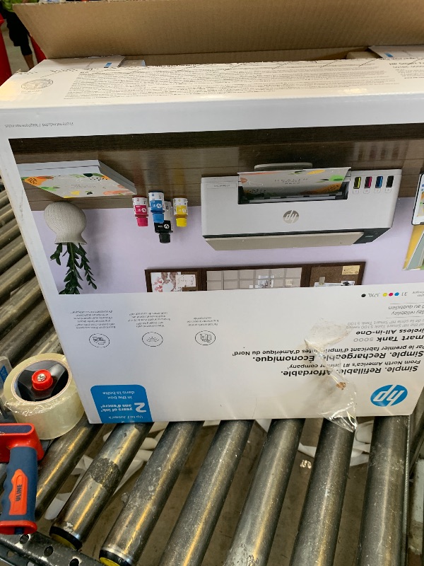 Photo 1 of HP Smart Tank 5000 Wireless All-in-One Ink Tank Printer, Scanner, Copier with 2 Years of Ink Included, Best-for-Home, Cartridge-Free, Refillable and AI-Enabled. (5D1B6A)