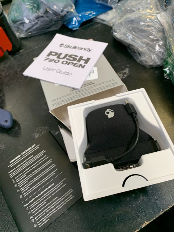 Photo 1 of Skullcandy Push 720 Open Wireless Open Ear Bluetooth Earbuds, Headphones, Waterproof, Clip-On Lightweight, 30 Hours Battery, Wireless Charging Pouch, Microphone for iPhone Android - Black/Silver