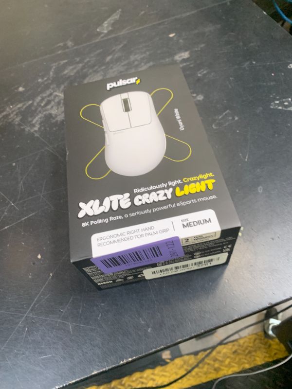 Photo 1 of Pulsar Gaming Gears Xlite Crazylight Wireless Gaming Mouse, Ultra Lightweight 1.55 oz (44g), Optical Switch, 32000 DPI, 750 IPS, XS-1 Sensor, 8k Compatible (Medium, Uyuni White)