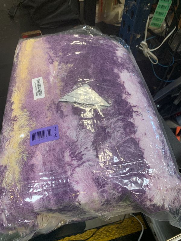 Photo 1 of Ailyei Shag Rugs for Bedroom, 4x6 Abstract Purple Soft Fuzzy Rugs for Living Room, Fluffy Shaggy Plush Carpet Girls Kids Room Dorm Upgrade Non-Slip