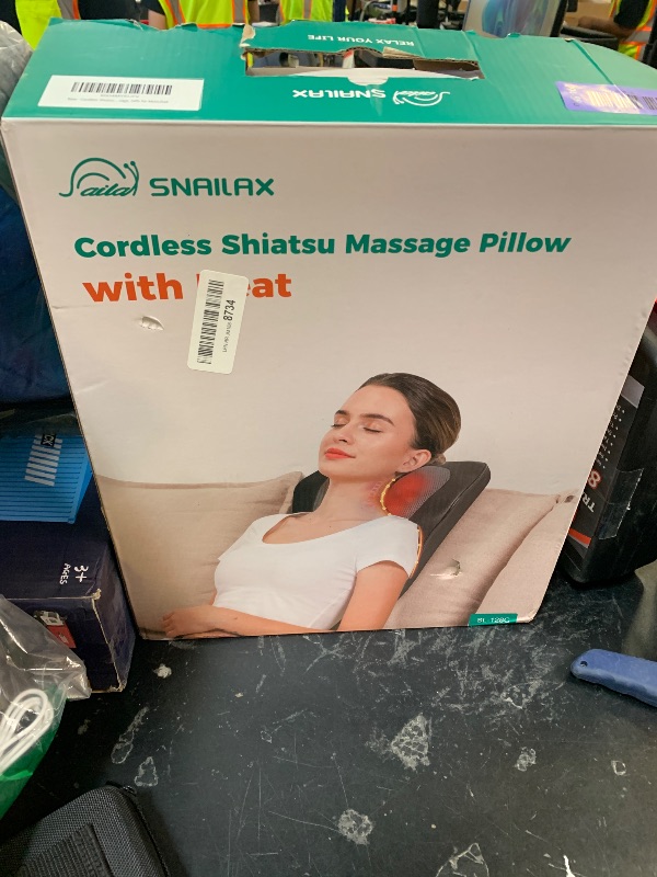 Photo 1 of Snailax Cordless Shiatsu Neck Massager with Heat & Vibration, Back Neck Shoulder Massager for Pain Relief Deep Tissue, 4D Kneading Back Massage Pillow, Rechargeable Portable Massage
