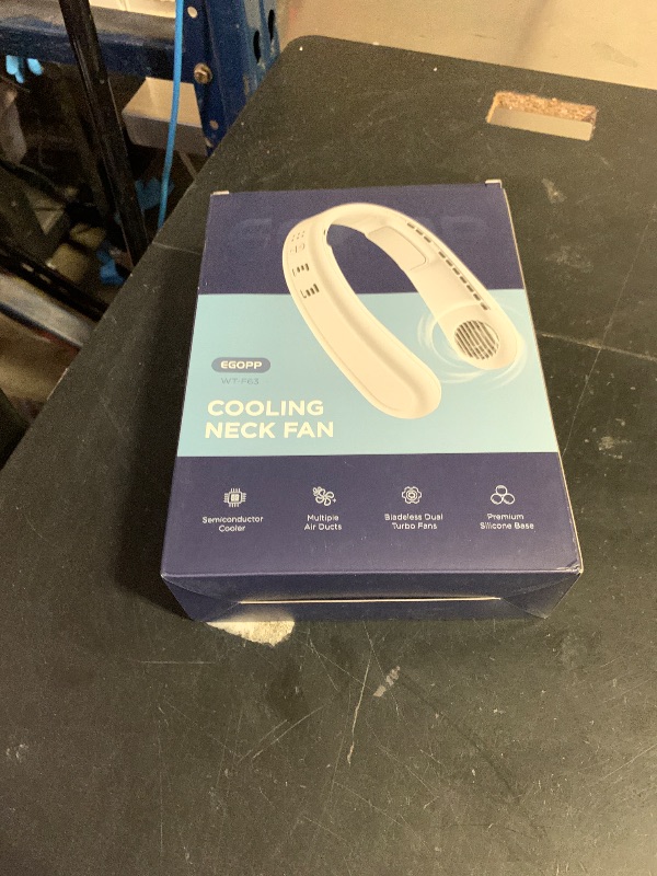 Photo 1 of 1S Cool Down 30°F Neck Fan with Double Semiconductor Coolers, 360° Surrounded Personal Fans Air Conditioner that Blow Cold Air, 8H lasting Portable Fan with 3 Speed, Gifts for Men Women Outdoor Travel
