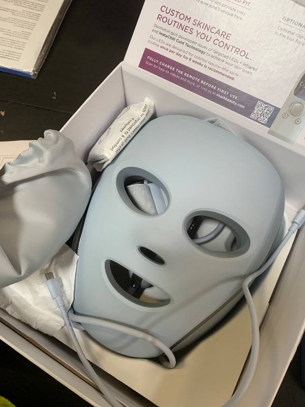 Photo 1 of Shark CryoGlow LED Face Mask with Under-Eye Cooling, Anti-Ageing & Blemish Repair, Red & Blue LED, Infrared Light Therapy, USB-C, Remote Control, Storage Bag, Blue Frost, FW312