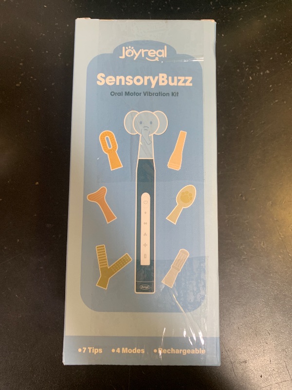 Photo 1 of Joyreal Rechargeable SensoryBuzz Oral Motor Vibration Kit with 7 Textured Silicone Heads - 4 Modes Vibrating Teether Autism Sensory Products for Speech Therapy, Stimulate Self Feeding, Sensory Needs