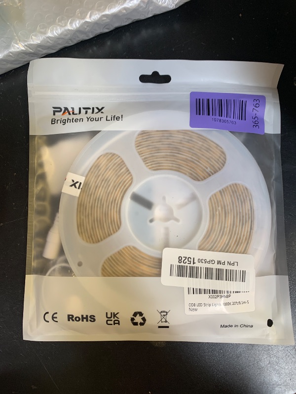 Photo 1 of PAUTIX COB LED Strip Light 3087LEDs 20ft/6.1m Natural White 4000K,CRI90+ Super Bright High Lumen,Lead-Free Material 24V Flexible LED Tape,for Home&Office DIY Lighting Project(Adapter Not Included)