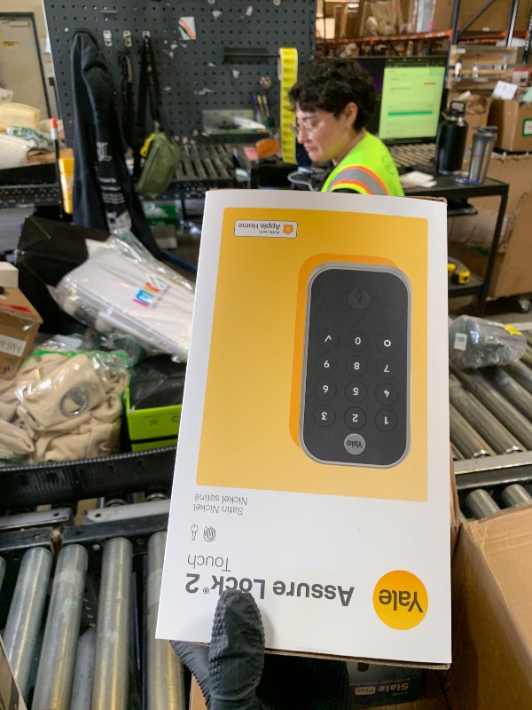 Photo 1 of Yale Assure Lock 2 Touch Deadbolt, Satin Nickel Smart Entry Door Lock with Z-Wave (ZW3) Connected Touch Keypad and Fingerprint Scanner with Back-up Key, YRD410-F-ZW3-619