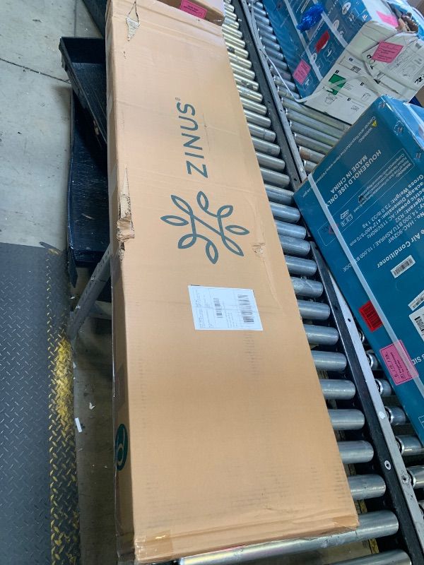 Photo 1 of Zinus Leah Bamboo Platform Bed Frame with Headboard, No Box Spring Needed, Wood Slat Support, Easy Assembly, Queen