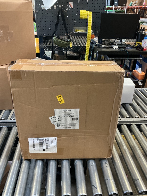 Photo 1 of Amazon Basics 18" High Velocity Industrial Floor Fan with 3 Speeds, Powerful Airflow, Air Circulator, Tilt Head, ETL-Listed Safety Compliance, Metal Housing/Blades, for Commercial Space 100W, Black