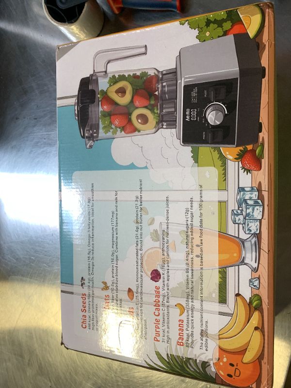 Photo 1 of Aeitto Blenders for Kitchen with 68Oz. Large Capacity, 1800W Max Power Smoothie Blender, 3 Preset Programs & 7 Speeds, Professional Countertop Blender for Smoothies, Ice Crush, Generation2 Silver