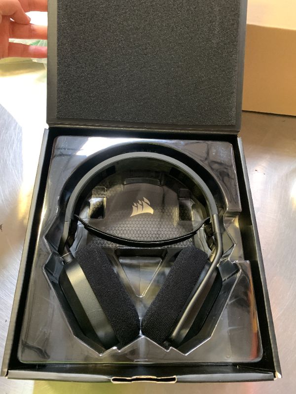 Photo 1 of Corsair HS80 RGB Wireless Multiplatform Gaming Headset - Dolby Atmos - Lightweight Comfort Design - Broadcast Quality Microphone - iCUE Compatible - PC, Mac, PS5, PS4 - Black