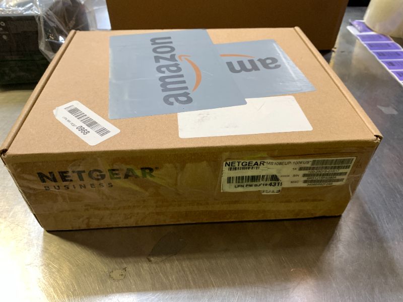 Photo 1 of NETGEAR 8-Port Ultra60 Multi-Gigabit Ethernet Easy Smart Managed Switch (MS108EUP) - Managed, with 4 x PoE++ and 4 x PoE+ @ 230W, Desktop or Wall Mount