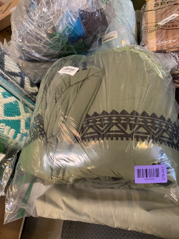 Photo 1 of MaiRêve Embroidery Comforter Set, Boho Farmhouse Western Bedding Set, All Season Bed in A Bag Comforter Set with Sheets, Pillowcases & Shams, Olive Green Full 7 Pieces