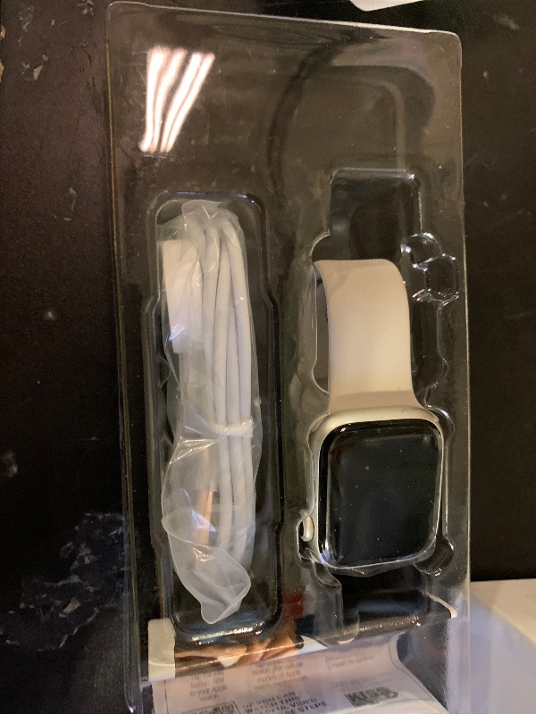 Photo 1 of Apple Watch Series 8 [GPS, 41mm] - Starlight Aluminum Case with Starlight Sport Band, S/M (Renewed)