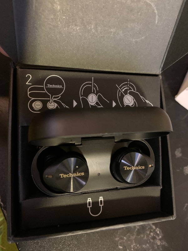 Photo 1 of Technics Premium Hi-Fi True Wireless Bluetooth Earbuds with Advanced Noise Cancelling, 3 Device Multipoint Connectivity, Hi-Res Audio + Enhanced Calling Wireless Earbuds - EAH-AZ80-K (Black)