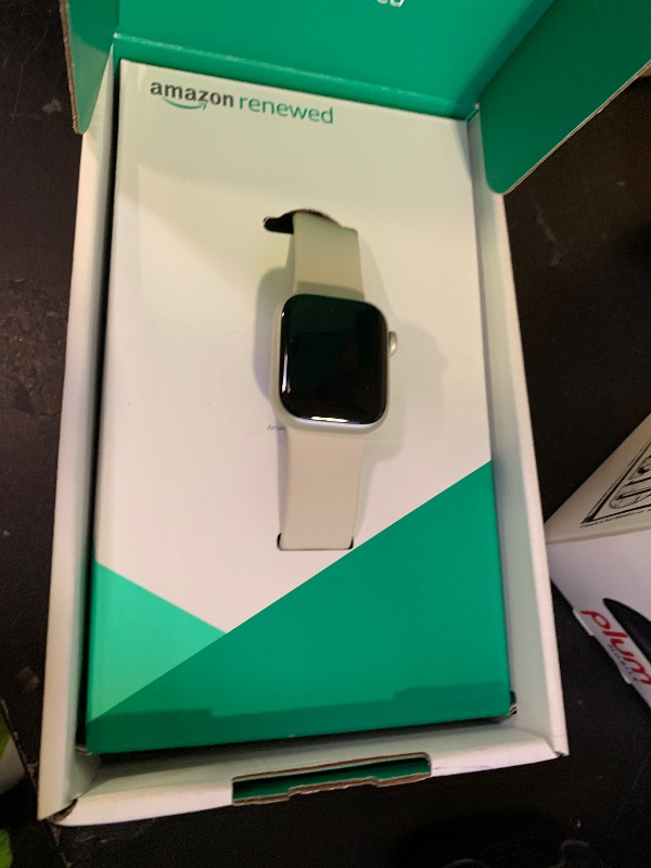 Photo 1 of Apple Watch Series 8 (GPS, 41MM) - Starlight Aluminum Case with Starlight Sport Band M/L (Renewed Premium)